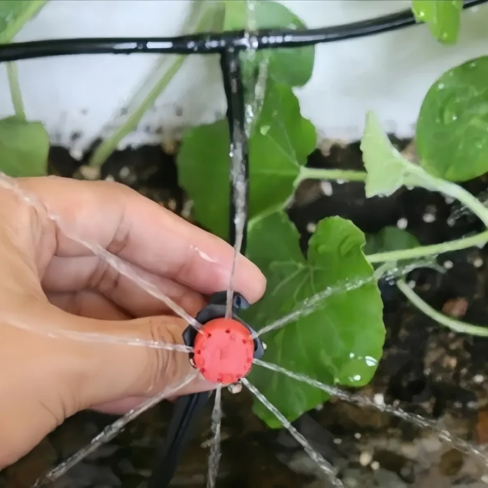 50pcs Adjustable Flow Plastic Irrigation Drippers Sprinklers 8 Holes Drip Head Multi Purpose for Garden Dedicated Accessories