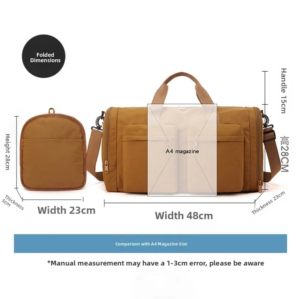 Folding Travel Duffel Bag Waterproof Dustproof Sports Fitness Bag Wear Resistant Portable Carry-On Crossbody Bag Swimming