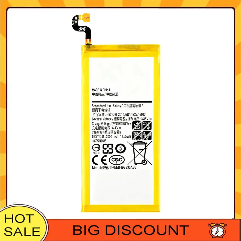 For Samsung Galaxy S7 G930 G930F SM-G9300 Mobile Phone Battery Safe 3000mAh EB-BG930ABE