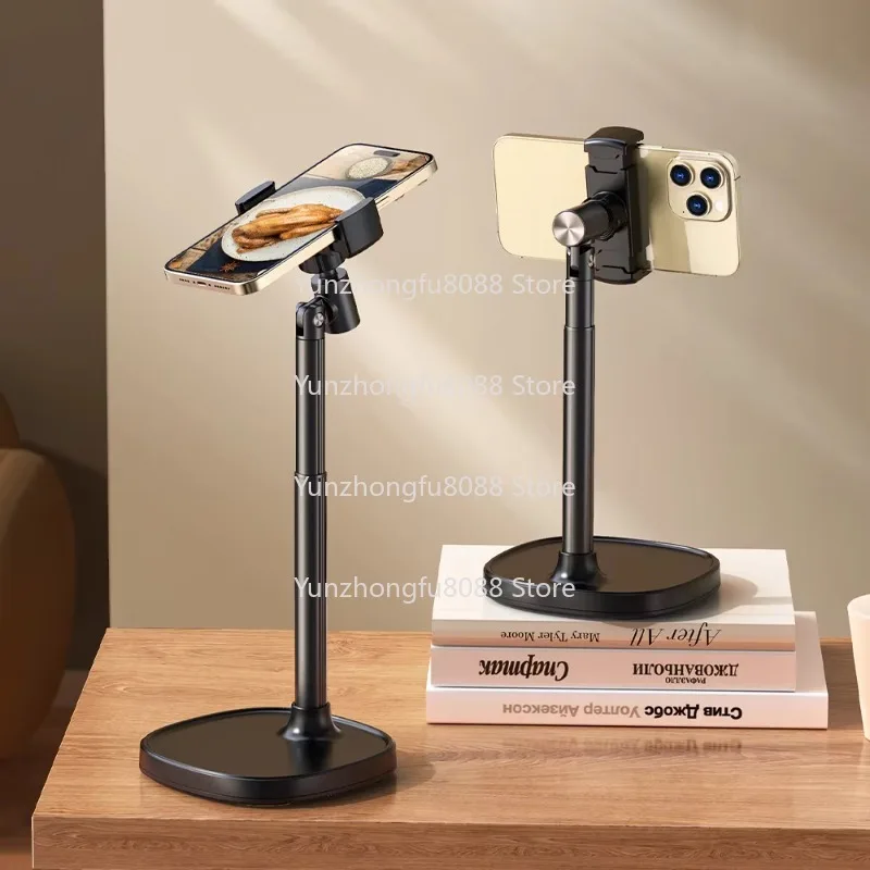 Mobile Phone Holder Installation Desk Adjustable Height Angle 360 Degree Rotating Desktop Mobile Phone Holder