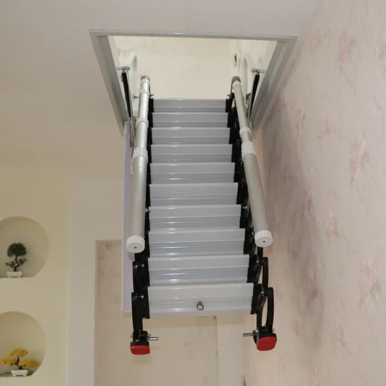 Attic retractable aluminum family stair ladder