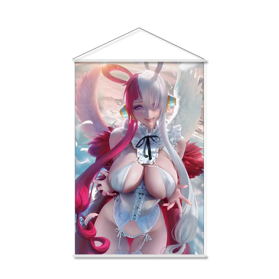 Geji Uta de pelo rojo Sexy, póster colgante de desplazamiento de pared de Anime de una pieza, pintura de decoración del hogar