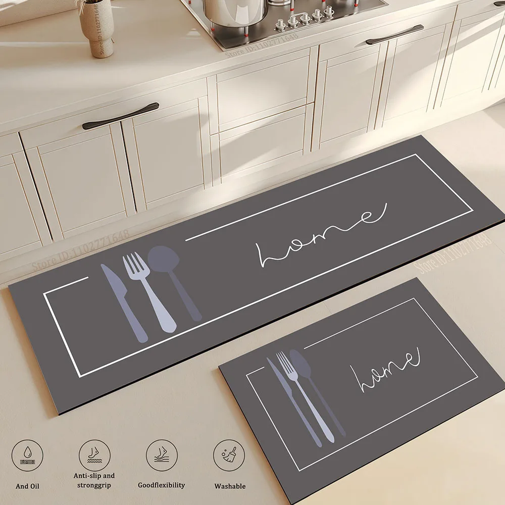 Kitchen Thick Mat Foot Mats Waterproof Anti Fatigue Floor Carpet Home Decoration Luxury Long Rug Non-slip Washable Absorbent