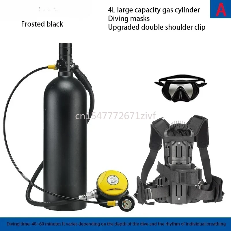 

4L Scuba Tank Diving Oxygen Cylinder Kit Respirator Spair Air Buddy Underwater Diving System 40-60Mins