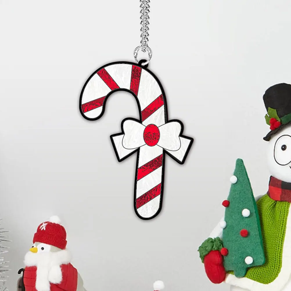 

Christmas Acrylic Cane Pendant Lightweight Hanging Ornament Xmas Porch Decoration Party Xmas Decorative Hanging Ornament