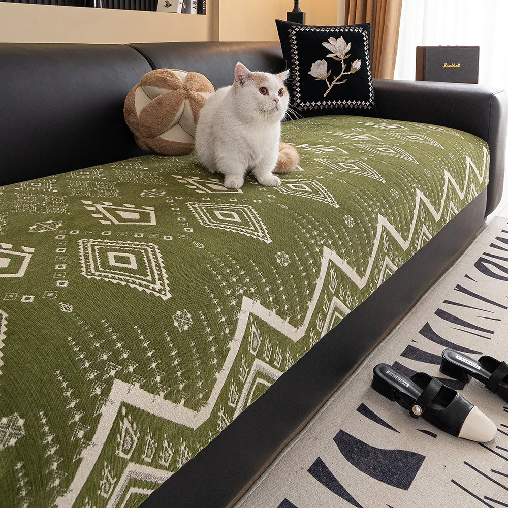 1pcs Geometric Chenille Sofa Cover Four Seasons Universal Furniture Protector Living Room Durable Couch Cushion Home Decoration