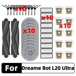 Misura Per Dreame Bot L20 Ultra /L30 Ultra /X20 Pro Forniture Parti Robot Aspirapolvere Principale Spazzola Laterale Filtro Mop Sacchetto di Polvere