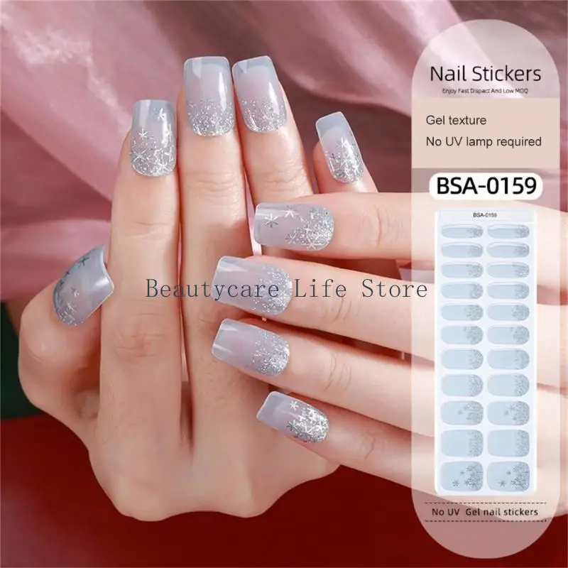 652C Fashionable Nail Art Manicure Accessories Full Cover Nail Strips UV Gel Wraps Nail Decoration for Home or Salon Use