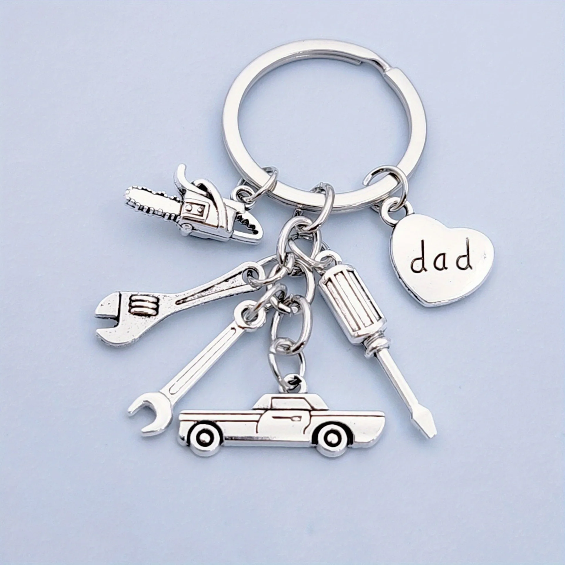 1pc Car Wrench Screwdriver Saw Hammer Dad Small Tool Repairman Keychain Father's Day Gift 1 Dollar Items Jewelry & Accessories