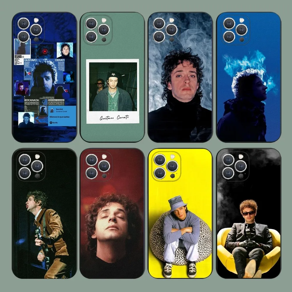 G-Gustavo Cerati  Phone Case For iPhone 15,14,13,12,11,Plus,Pro Max,XS,X,XR,SE,Mini,8,7 Soft Silicone Black Cover