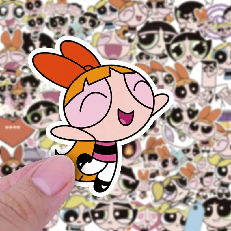 The Powerpuff Girls Cartoon Animation 50 Diy Graffiti Stickers Suitcase Water Cup Laptop Waterproof Small Pattern Stickers