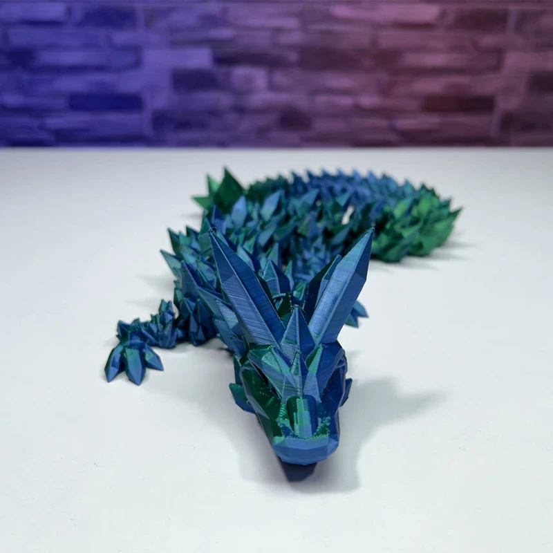 10 Pcs 3d Print Dragon Fidget Toy Crystal  Transformers Hand Held Ornament Joint Ornaments Decoration Crafts Dazzling Color