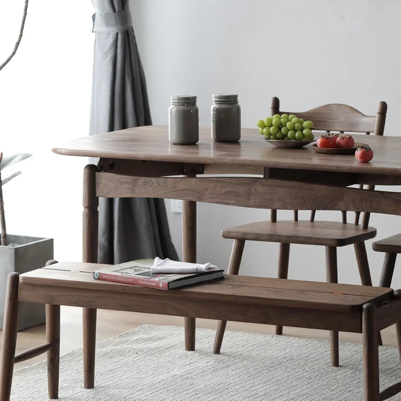 Black Walnut Rectangular Combination Desk Home