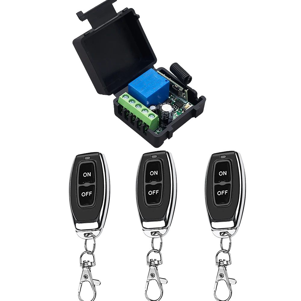 QIACHIP 433 MHz Drahtlose Fernbedienung Schalter Trockenen Kontakte RF Relais Modul DC 5 V 12 V 24 V 48 V 60 V Fernbedienungen Tor Tür Licht