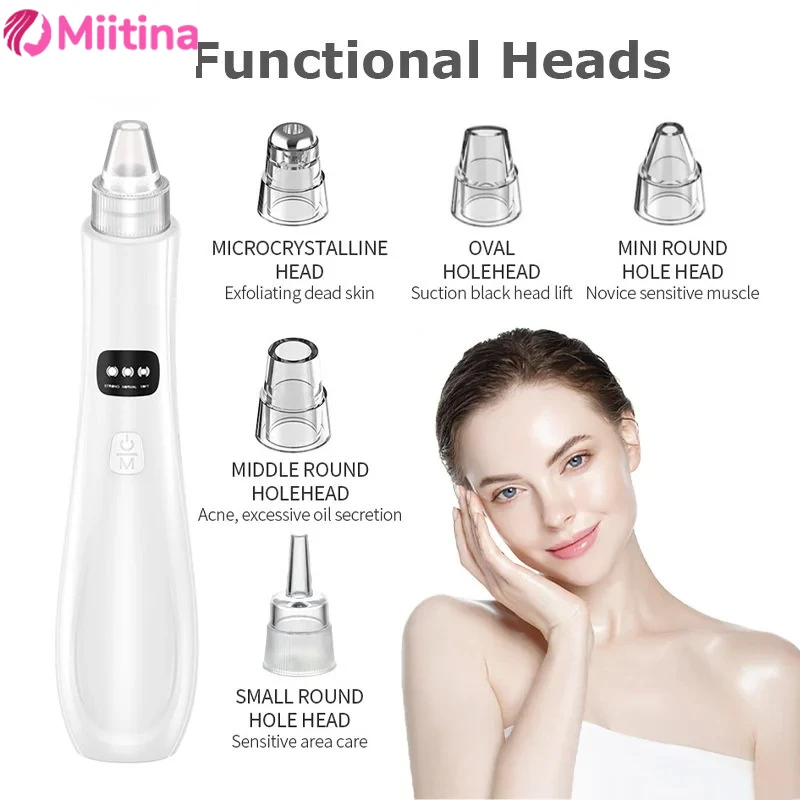 5 em 1 removedor de cravo elétrico aspirador de acne remoção de manchas pretas facial limpeza profunda poros facial nariz limpador