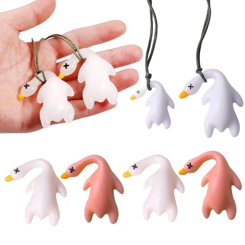 1PC/Pack Color Changing Effect Roast Duck Pendant Plastic Simulation Duck Animal Theme Funny Car Hanging Ornament Decoration ZYF