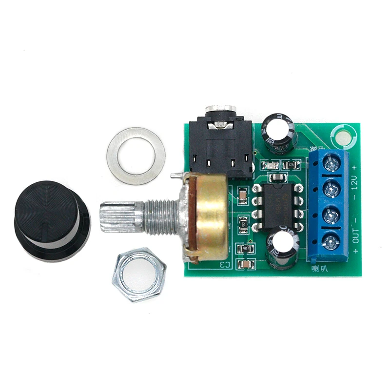LM386 Mono Mini Power Amplifier Board YX1667 DC 3-12V Adjustable Volume Audio Amplifier Module