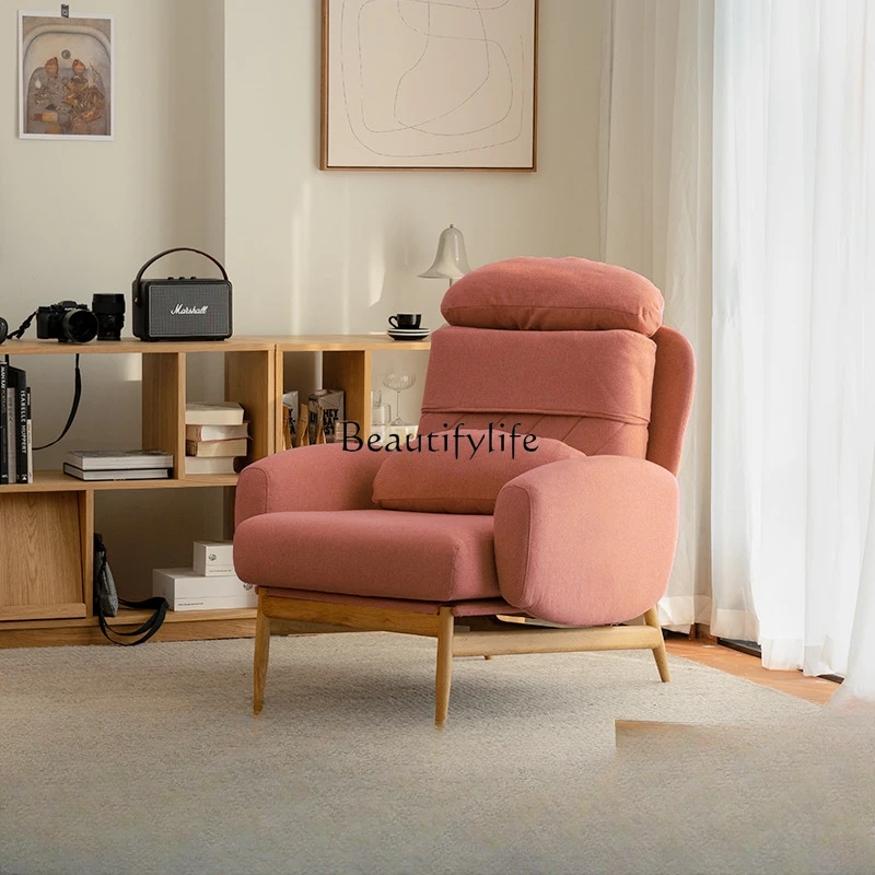 

13Single Sofa Nordic Small Apartment Solid Wood Living Room Removable and Washable Fabric Sofa