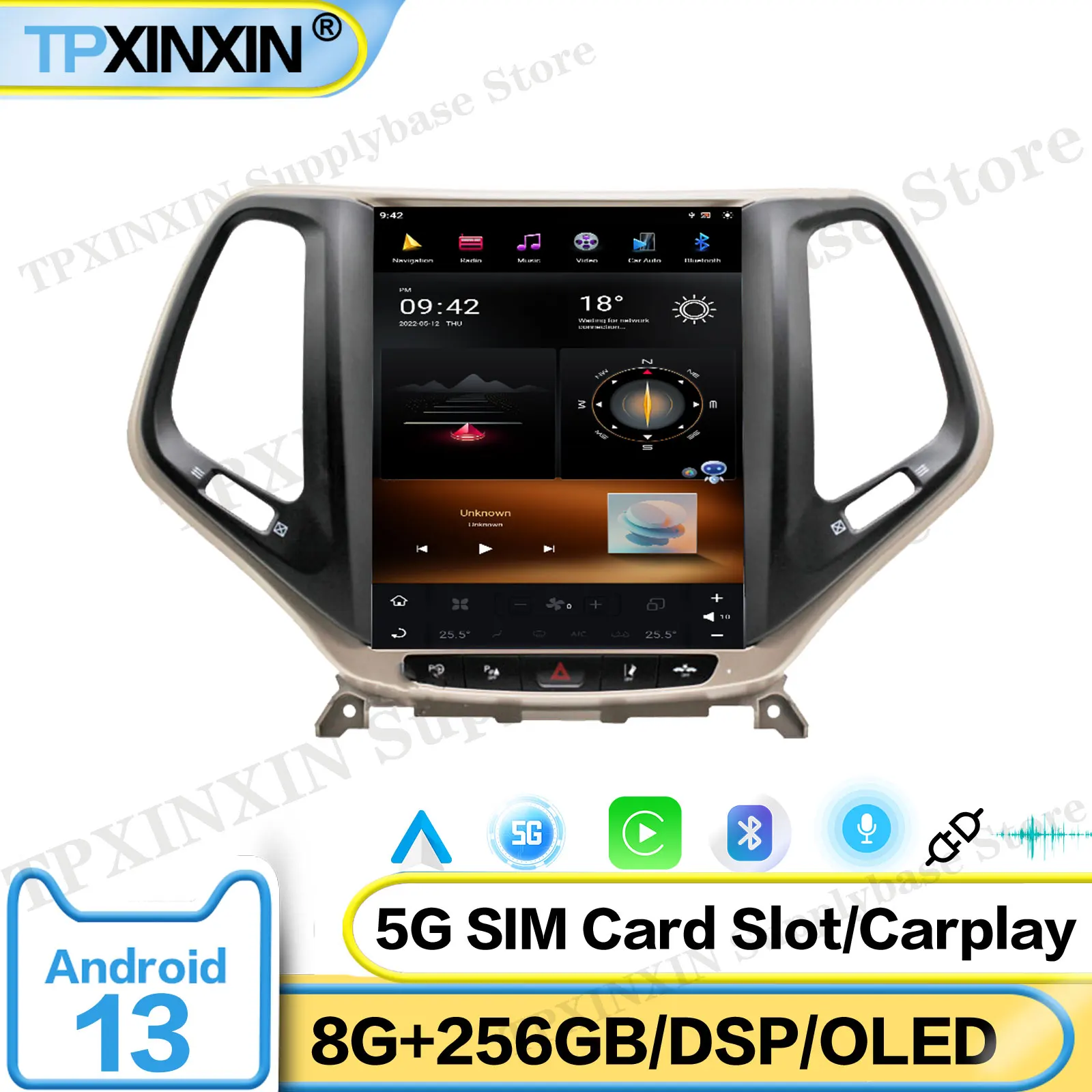 

For Jeep Cherokee 2014-2018 Android Car Radio Multimedia Video Player Wireless Carplay Autoradio Stereo GPS Navigation Head Unit