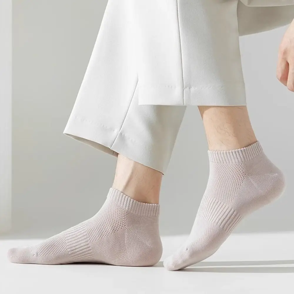 12 Pairs/Set Breathable Men's Summer Socks Thin Odor Proof Man Boat Socks Hollow Out Sweat Absorbing Mesh Short Socks Outdoor