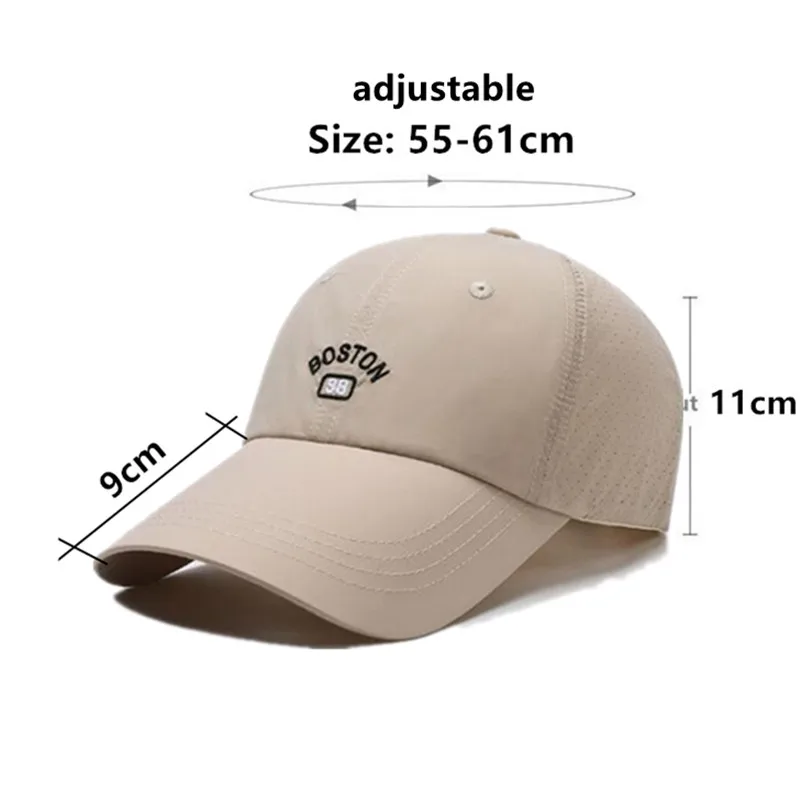 2024 New Summer Mesh Breathable Baseball Caps For Men Golf Cap Camping Fishing Cap Long Brim Sunscreen Travel Hat Women's Hats