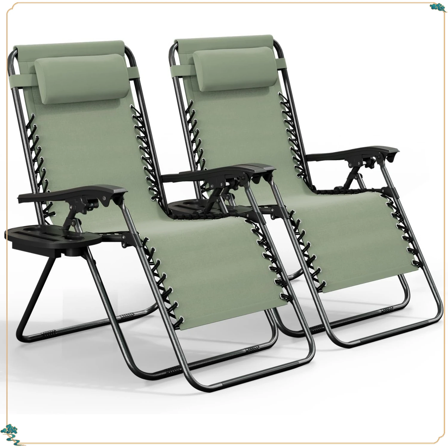 Кресло для отдыха с нулевой гравитацией, кресло для патио с удобной подушкой и боковым подносом — отдых на свежем воздухе для бассейна, сада, заднего двора