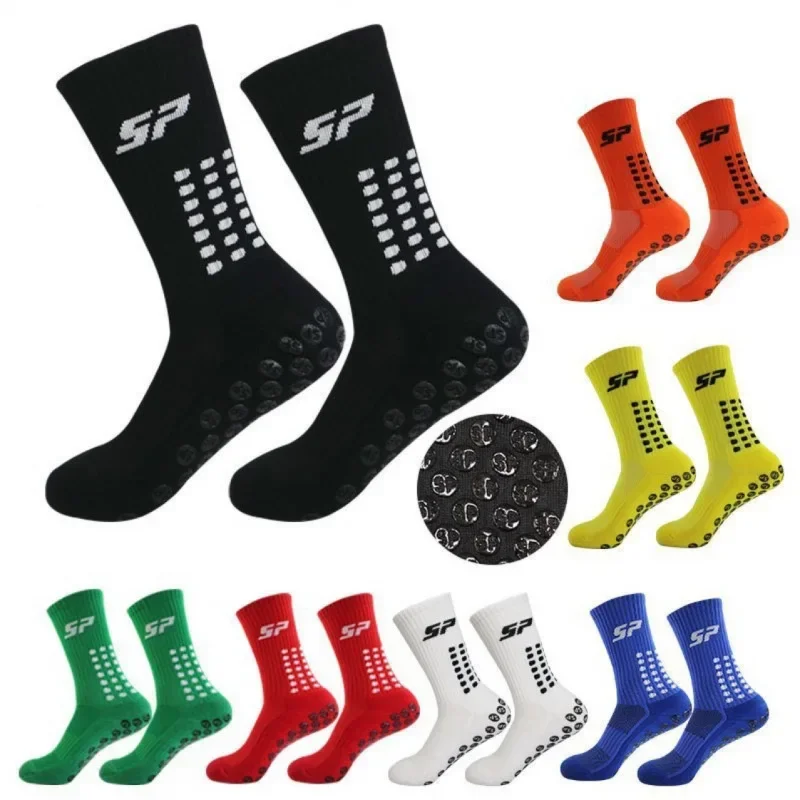 

1 Pairs Anti-slip Football Socks Men Women Non-slip Soccer Basketball Tennis Sport Socks Grip Cycling Riding Socks 38-46