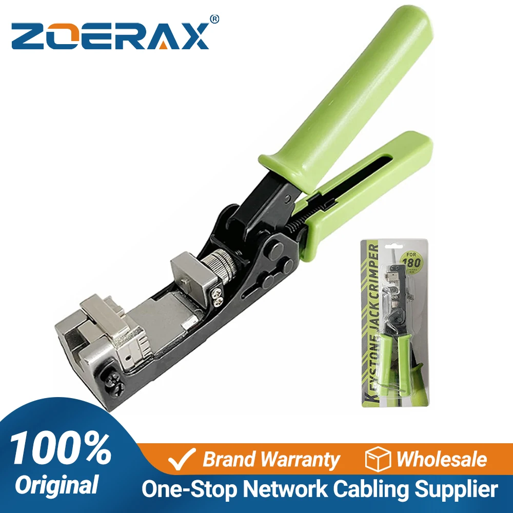 ZoeRax 90 Degree Keystone Jack Punch Down Tool Specific Modular Fit CAT5/5e and CAT6/6A Adapter Fast Termination Crimper