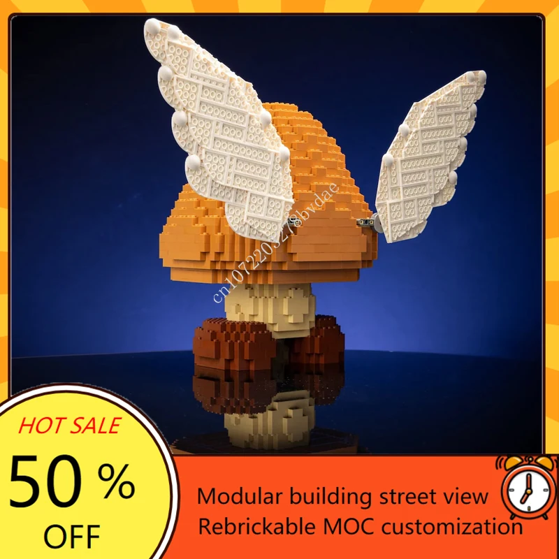 1779PCS MOC Life-Sized Sculpture Series Angry Mushroom Mega Figure Model Building Blocks Bricks DIY Creative Assembly Toy Gifts