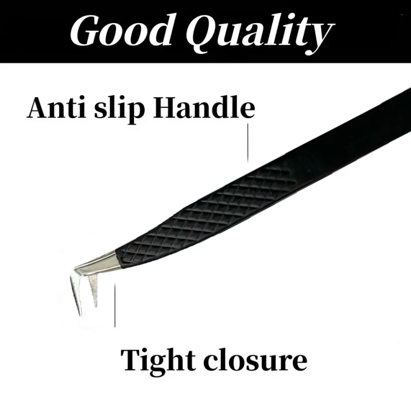 Lashes Tweezers with Fiber Tip Tweezers Eyelash Extensions Makeup Fiber Tip Eyelash Tweezer Stainless Steel Precision Tweezers