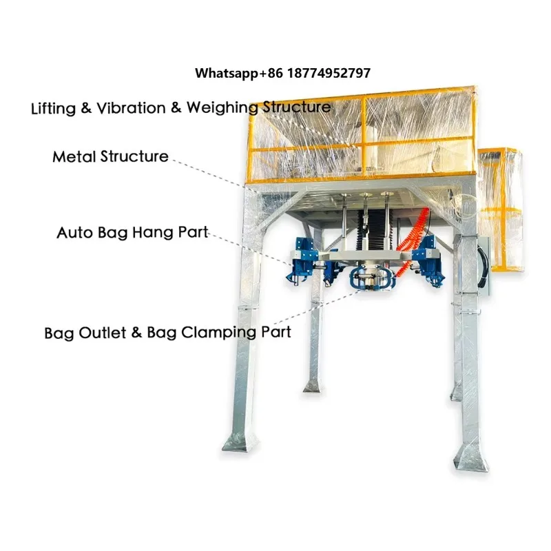 Safety Protection Wear Resistant 500kg 1000kg Grain Feed Jumbo Ton Bag Weigh Filling Packing Machine for Small Factory Farm