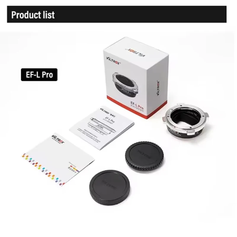 Viltrox EF-L Pro AF-adapter voor autofocus, om EF/EF-S-objectieven te gebruiken op L-mount-spiegelcamera's, geschikt voor Leica SL2, Panasonic en Sigma.
