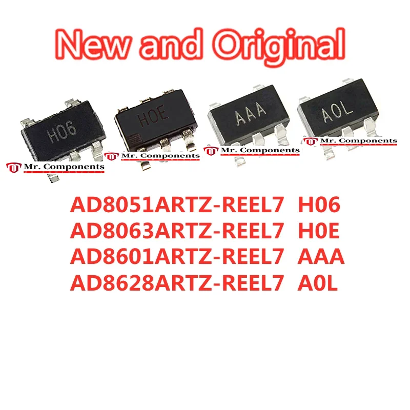 5PCS AD8051ARTZ-REEL7 AD8063ARTZ-REEL7 AD8601ARTZ-REEL7 AD8628ARTZ-REEL7 H06 H0E AAA A0L SOT23-3 Precision operational amplifier