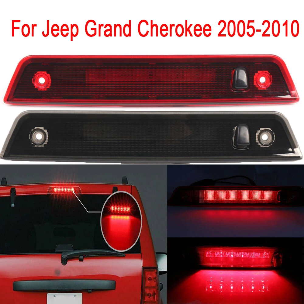

LED Third 3rd Brake Stop Rear Light High Mount Reverse Lamp Red Black For Jeep Grand Cherokee 2005 2006 2007 2008 2009 2010