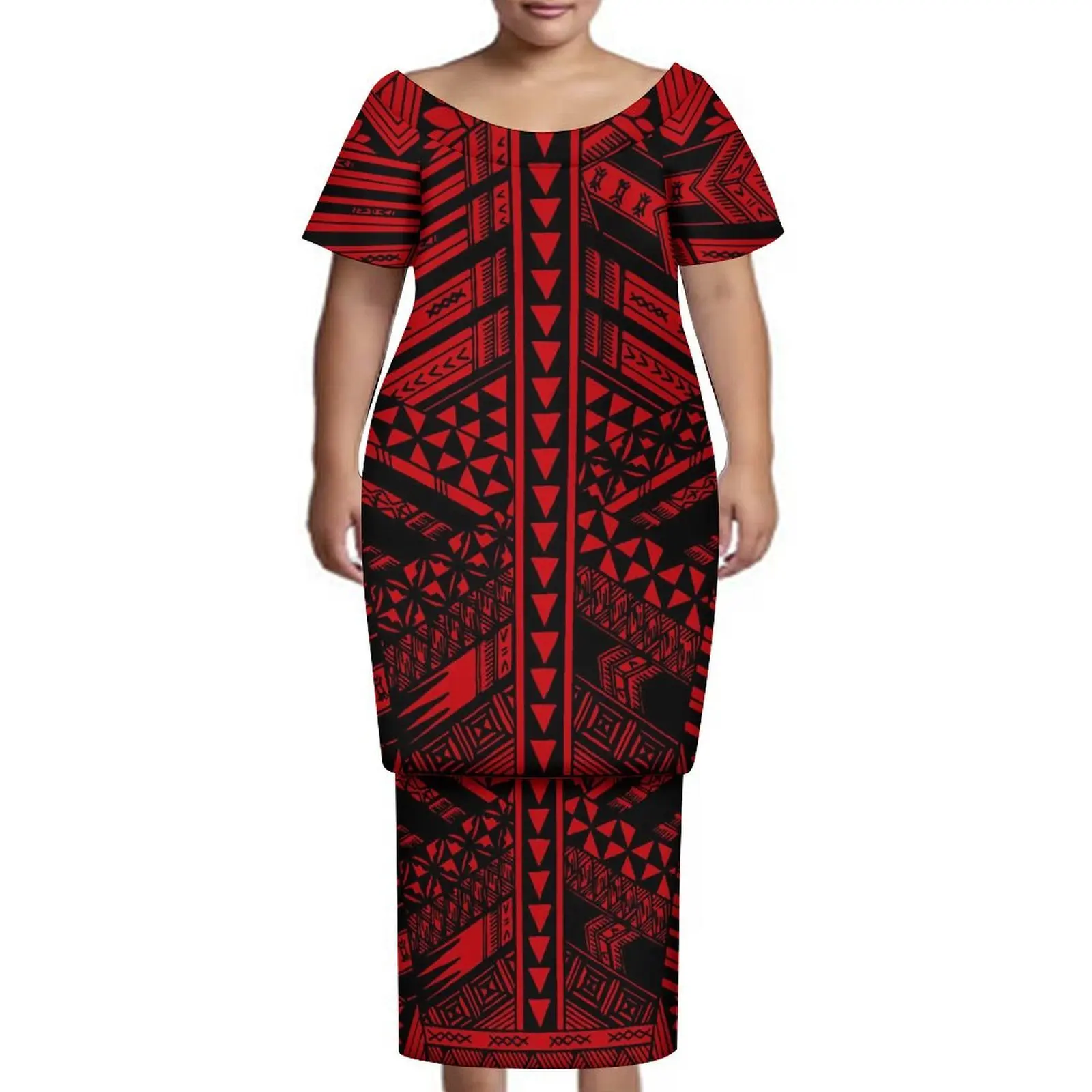 Nouveau Samoan créatif usage quotidien imprimé fleuri femmes Puletasi hauts et robes longues robes de fête de Festival polynésien