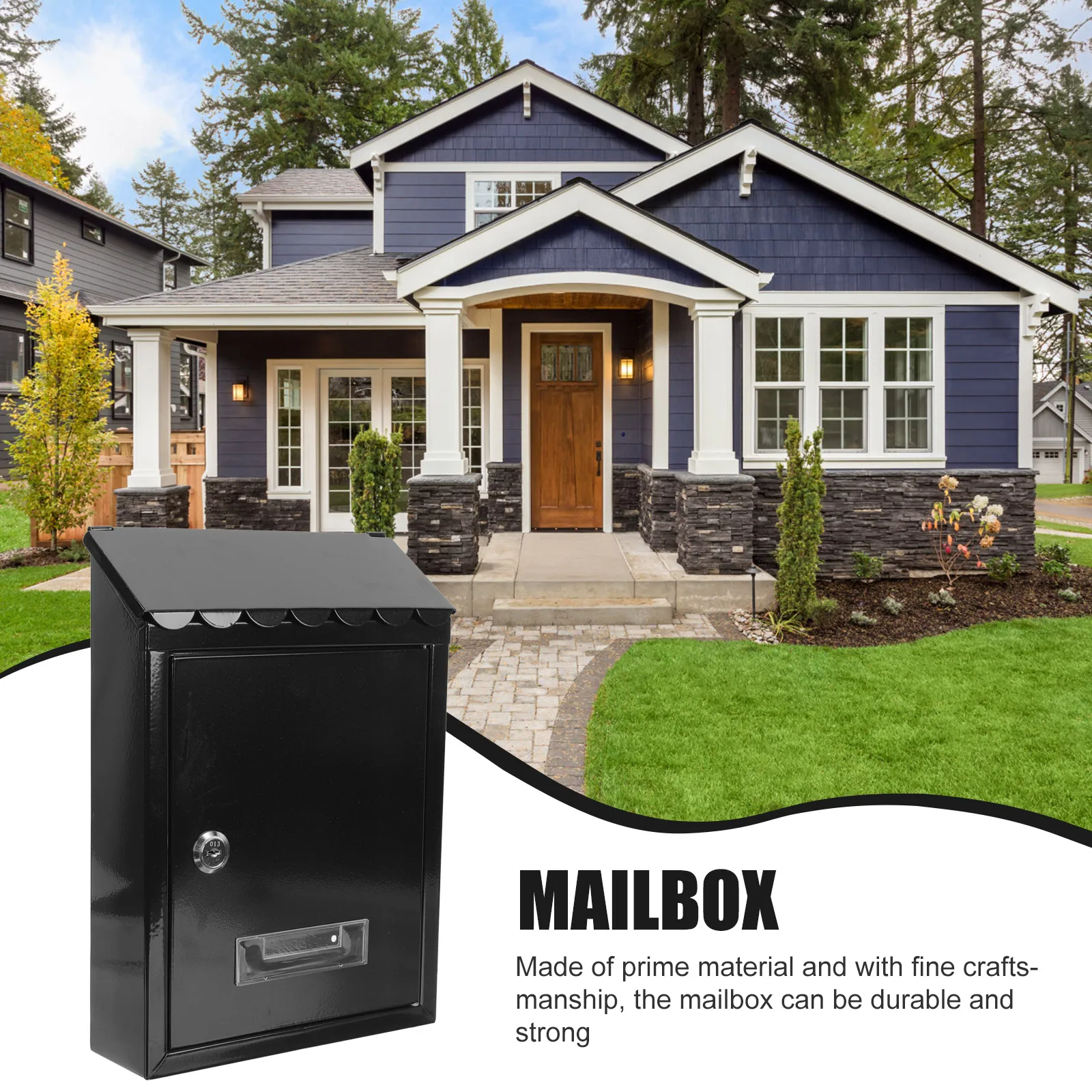 

Wall Mailbox with Lock Mount Mailboxes Lockable Mounted Vintage Locking outside