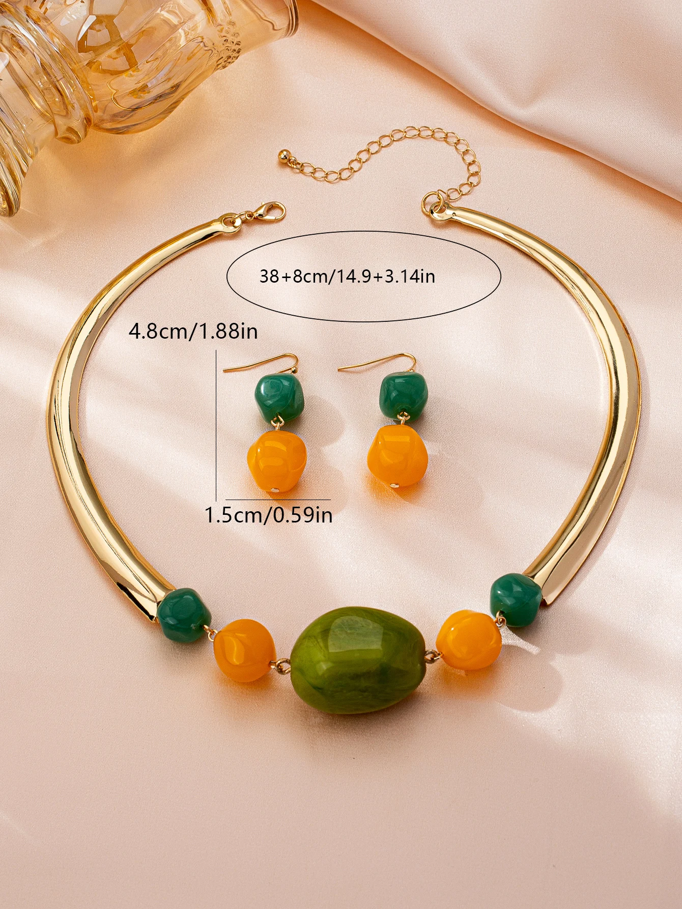 Women's Exaggerated Style Versatile Choker and Earrings Set