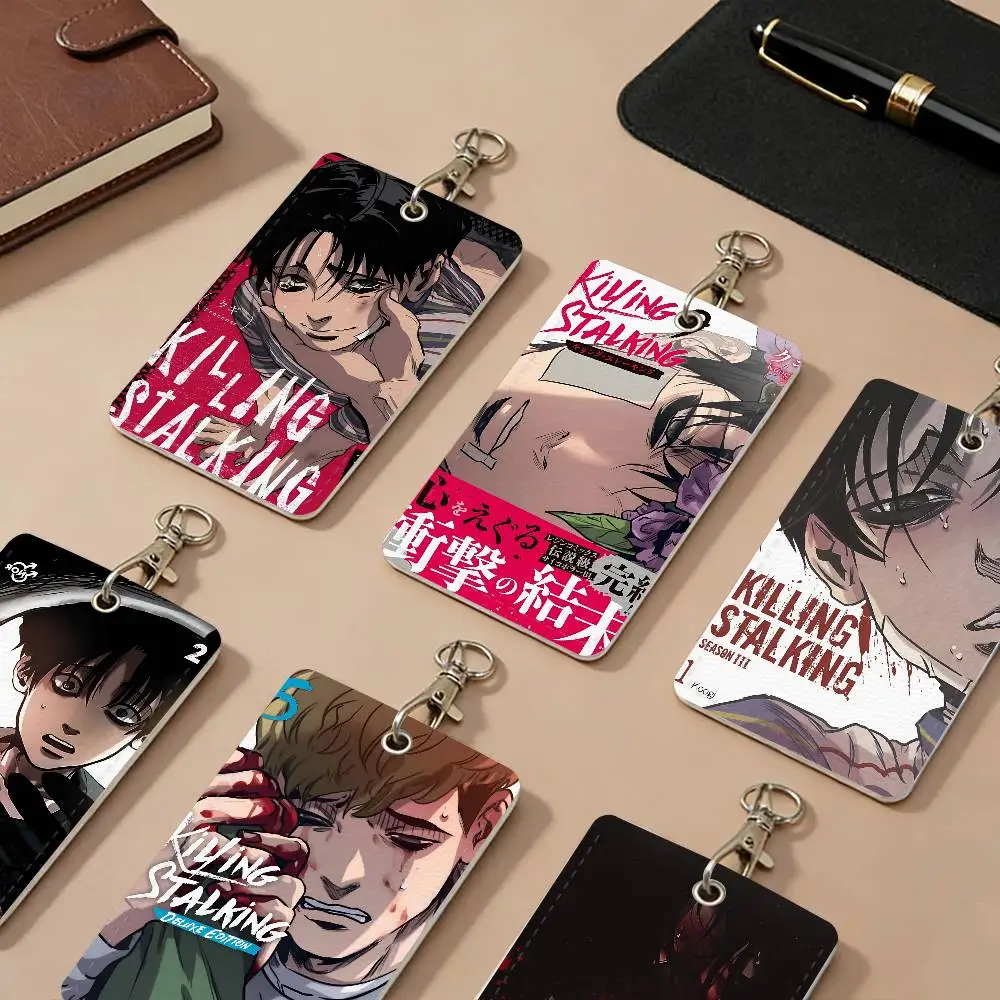 

Чехол-картхолдер из ПУ кожи с дизайном по мотивам корейской манги Killing Stalking, с защитой от потери, для студенческих удостоверений, пропусков в кампус и ключей