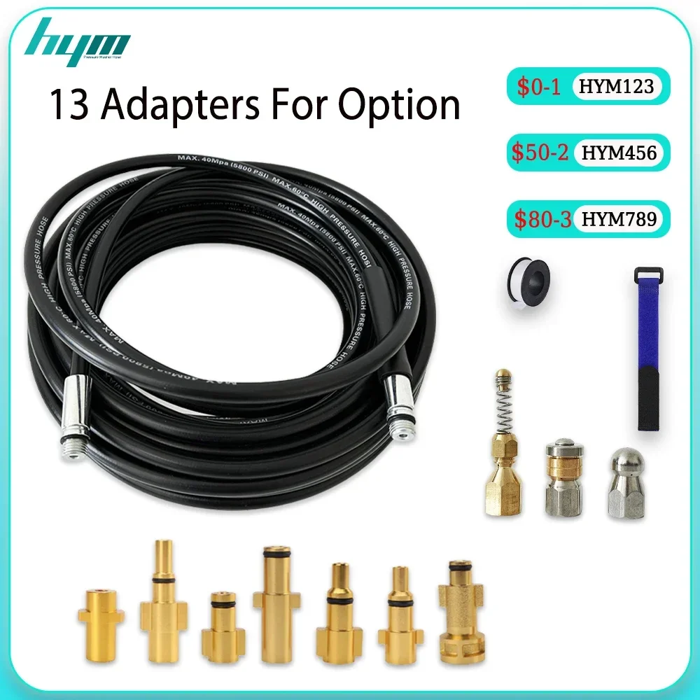 

13 Adapters High Pressure Spray Gun Hose Sewer Drain Cleaning Hose Car Washer Hose Applicableto Karcher Bort Nilfisk Bosch Lavor