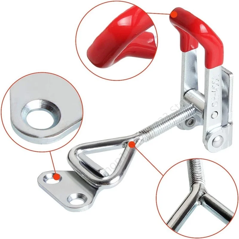 2Pcs Adjustable Toggle Clamp Latch Heavy Duty Toggle Latches Holding Capacity Pull Latch Clamp for Smoker Lid Jig Tool Box