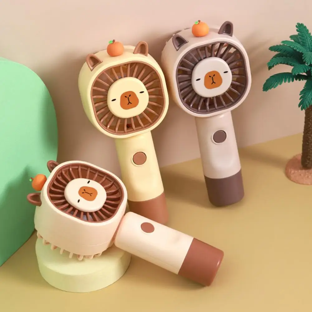 Mini Personal Fan Capybara 5-Level USB Charging Personal Fan Rechargeable Handheld Cooling Tool For Travel Camping Beach Summer