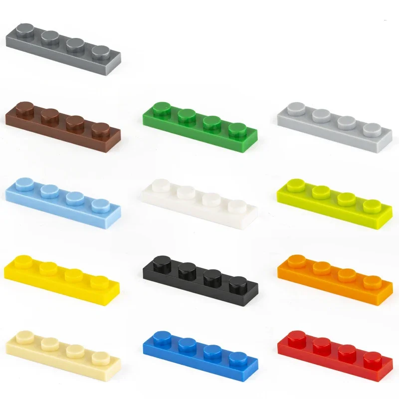 40pcs DIY Building Blocks Thin Figures Bricks 1x4 Dots Educational Creative Size Compatible With 3710 Plastic Toys for Children