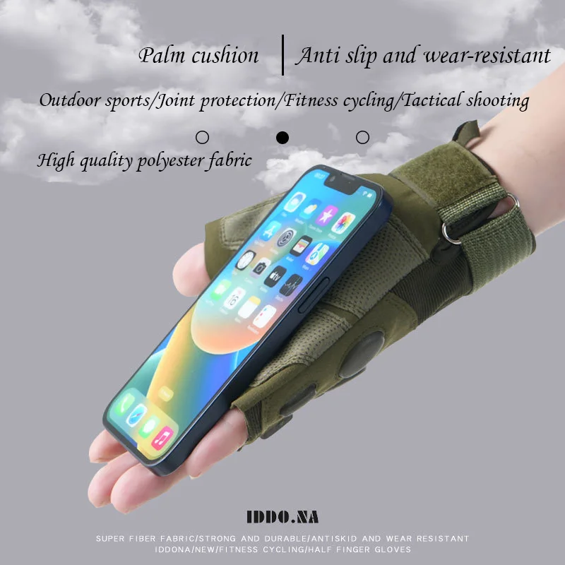 Tactical Gloves Half Finger Paintball Airsoft Shot Shooting Combat Anti-Skid Men Bicycle  Half Fingered Gloves Protective Gear