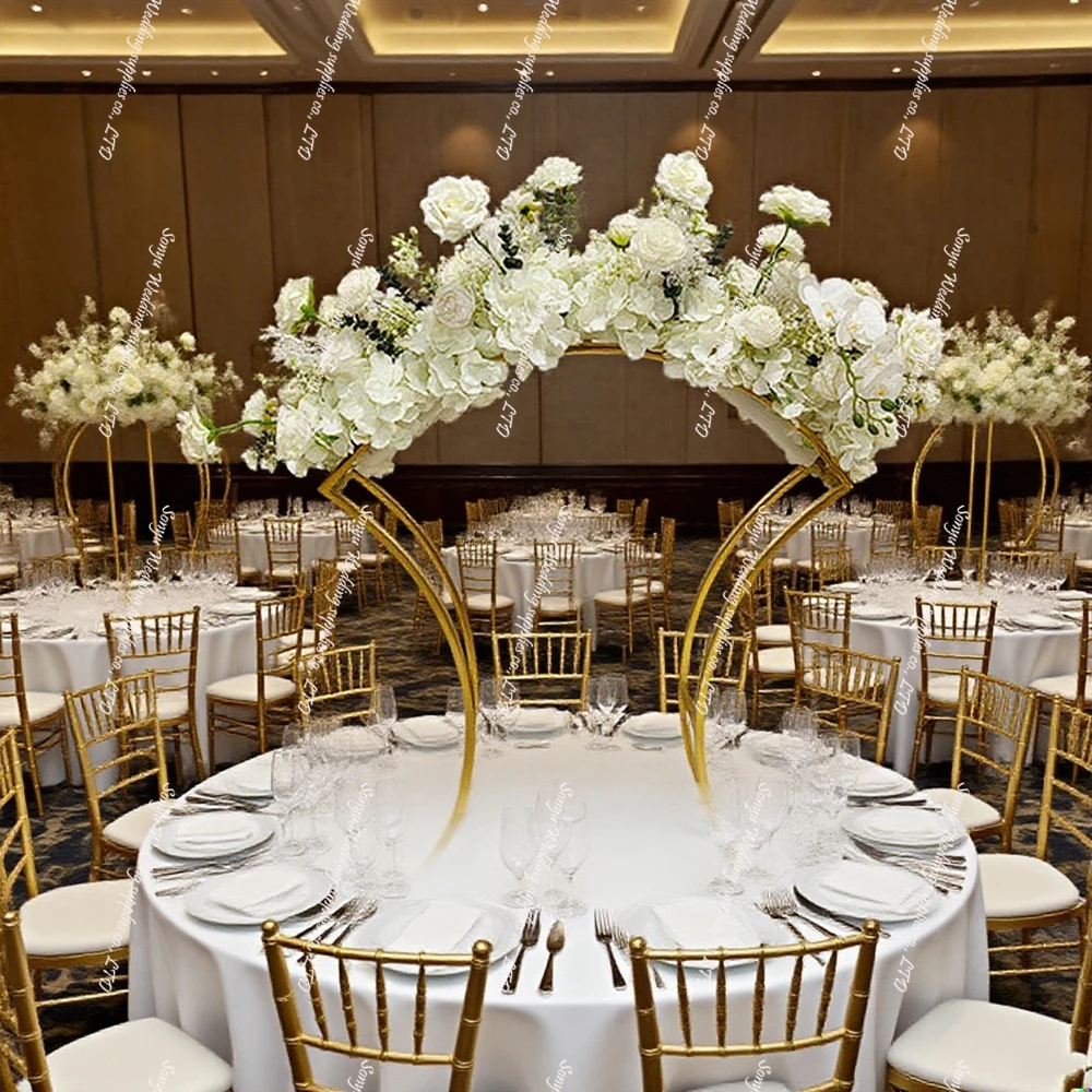 

80cm 10pcs/5pcs)New Wedding Props sliver/ Golden Metal Frame Screen Arch centerpieces for Wedding Stage table top Decoration
