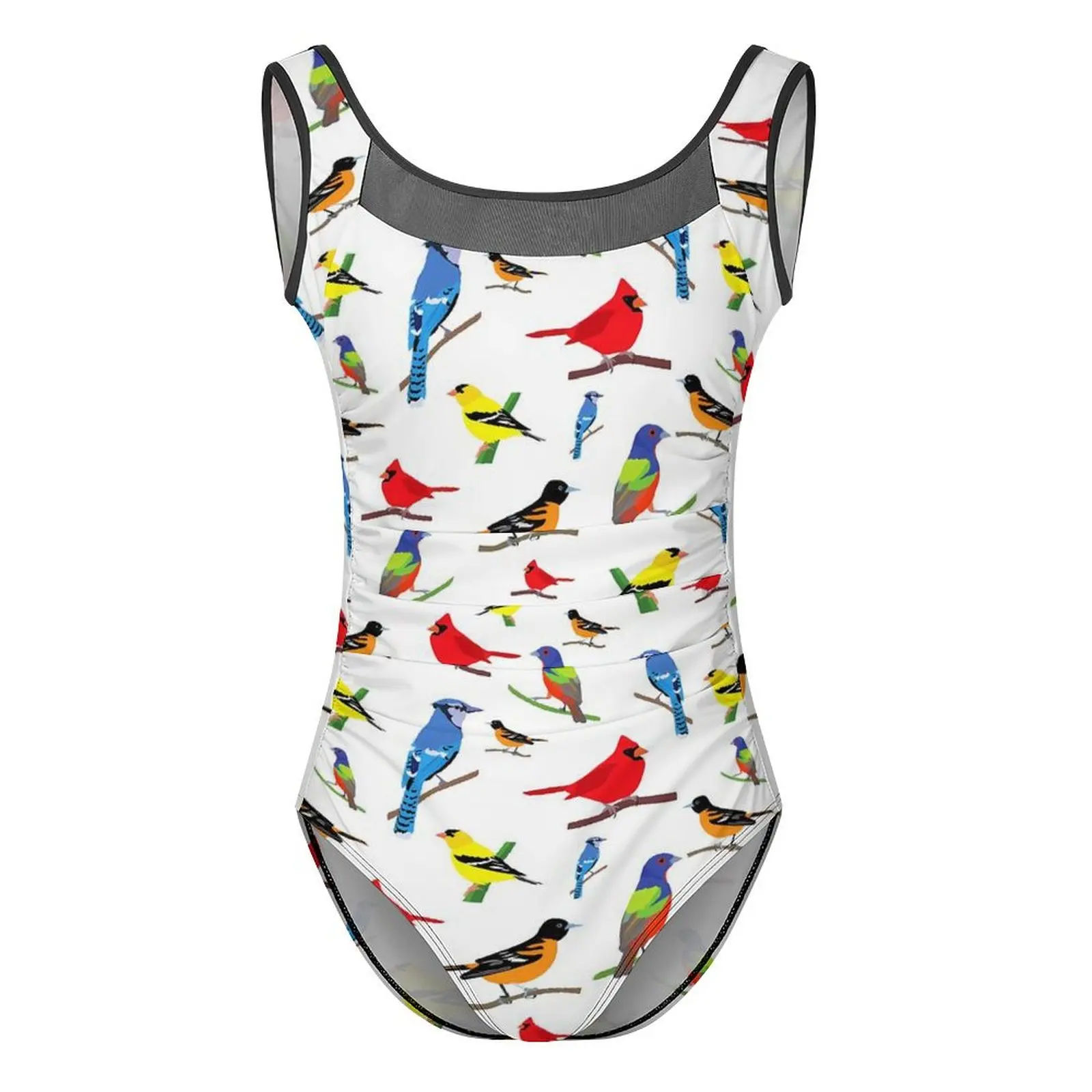 Colorful Bird Swimsuit North American Birds Swimwear One Piece Holiday Swim Swimsuits Cut Out Monokini Push Up Sexy Beach Wear