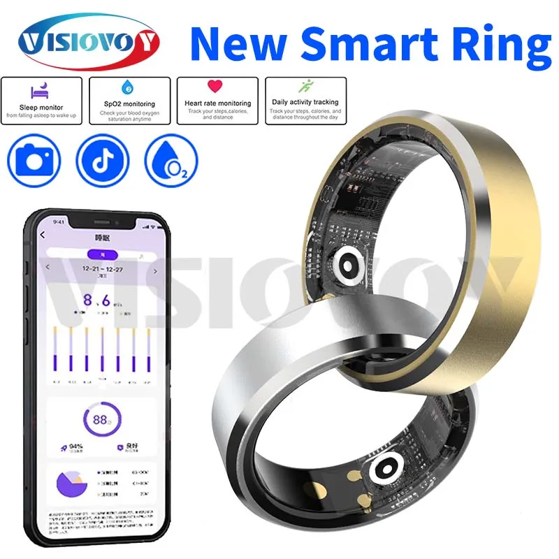 2024 New Smart Ring Bluetooth Link Men Women Aluminum Alloy Case Sleep Health Monitoring 5ATM Waterproof Multiple Sports Modes