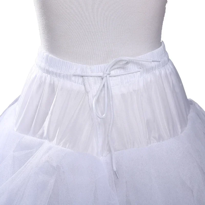 Bridal Petticoat Crinoline Underskirt Wedding Dress Hoop Lolita Long Fancy Slips White Rockabilly Tulle