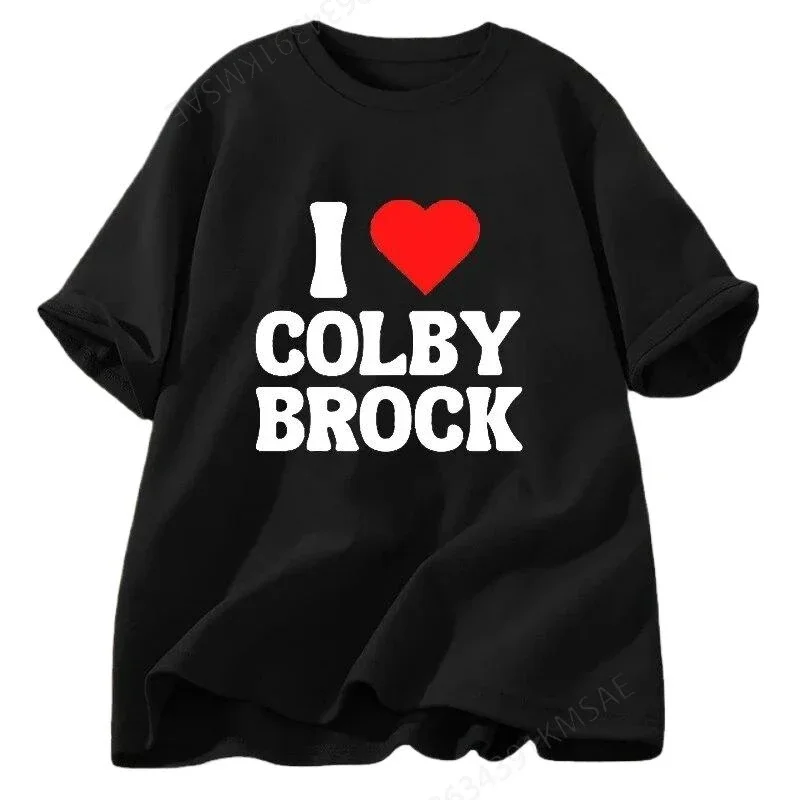 I Love Herat Colby Brock Sam Colby Men T-shirts Cotton Short Sleeve Man T-shirt Casual 90s Aesthetic Clothing Babydoll Shirt