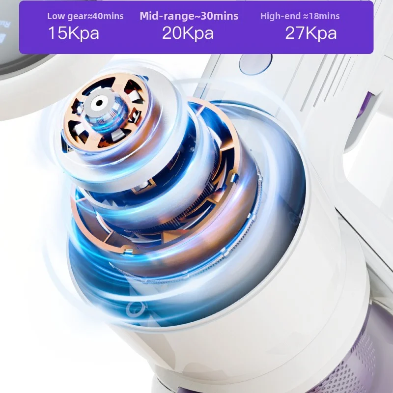 محرك بدون فرش بقدرة 350 وات، شفط قوي، عمر بطارية طويل، مكنسة كهربائية محمولة لاسلكية بدون كيس جاف