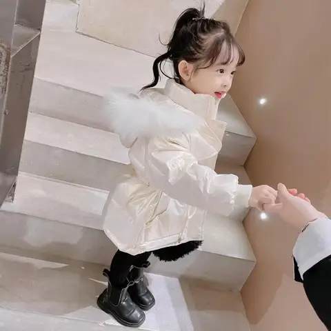 여아용 다운 면 재킷, 한국 패션, 겨울 의류, 코튼 재킷, 두껍고 따뜻한 면 재킷, 2-7 세 Best5